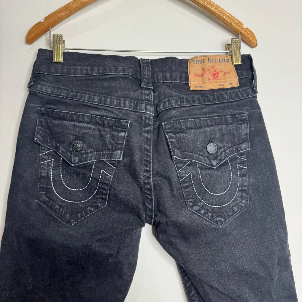 True Religion Men’s Black Rocco Flap Back Slim Y2K Style‎ Denim Jeans Size 30